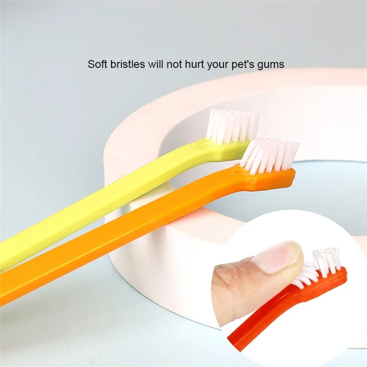 HISTOTREE Dog Cat Toothbrush Plastic+Nylon Pet Oral Care Teeth Cleaning Tool (BPA-Free, No FDA Certified) - Purple