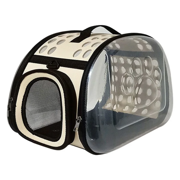 JM0809122 Bolsa Transportadora para Gatos Transparente e Respirável de PET+Poliéster+EVA, Tamanho L - Damasco