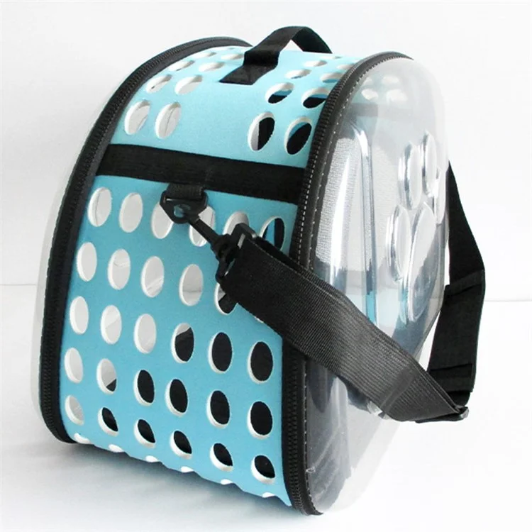 JM0809122 Bolsa Transportadora para Gatos Transparente e Respirável de PET+Poliéster+EVA, Tamanho L - Damasco