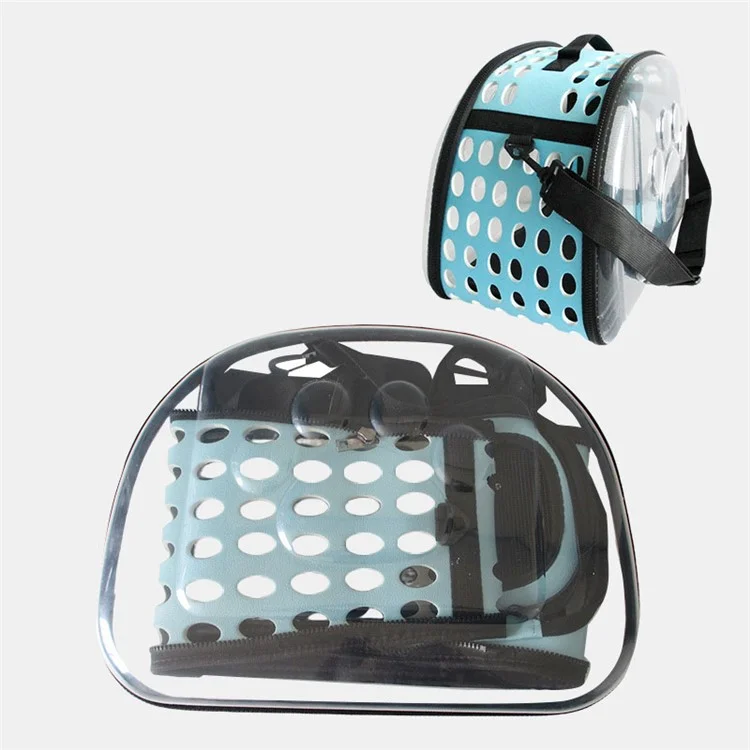 JM0809122 Bolsa Transportadora para Gatos Transparente e Respirável de PET+Poliéster+EVA, Tamanho L - Damasco