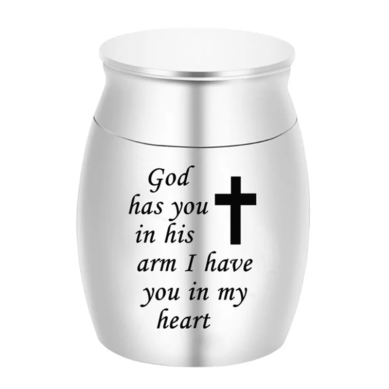 Mini Alloy Cremation Urns Funeral Burial Keepsake Box for Pet Dog Cat Human Remains Ashes - Silver