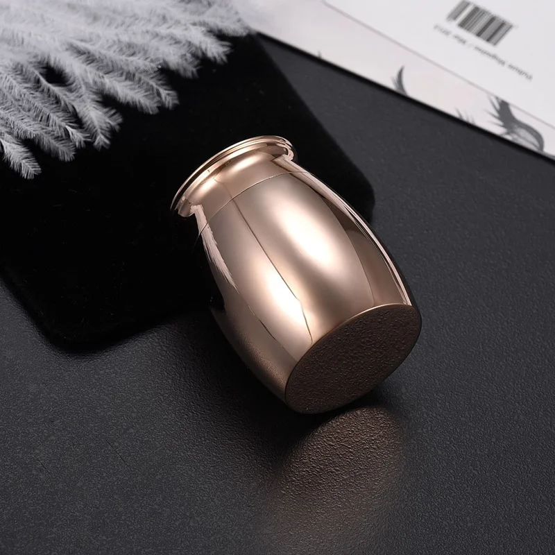 Mini Alloy Cremation Urns Funeral Burial Keepsake Box for Pet Dog Cat Human Remains Ashes - Gold