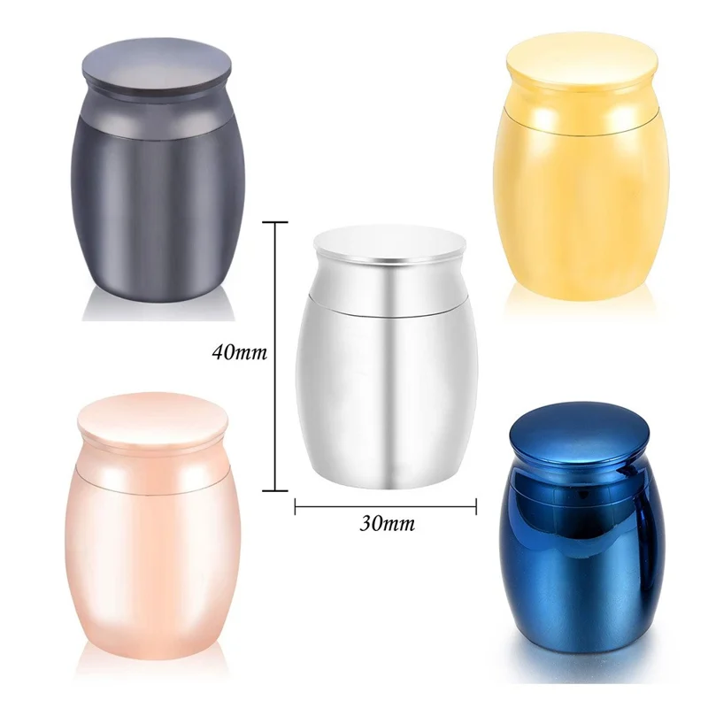 Mini Alloy Cremation Urns Funeral Burial Keepsake Box for Pet Dog Cat Human Remains Ashes - Gold