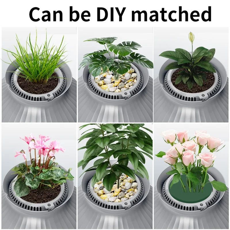 ABS Flower Pot Cat Litter Box Deodorization Hidden Potty Kitty Litter Pan - White