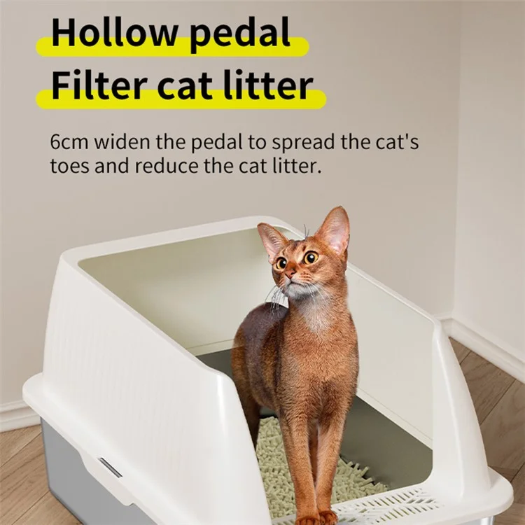 Heighten Pet Cat Litter Box Anti-splash Stainless Steel+ABS Cat Toilet