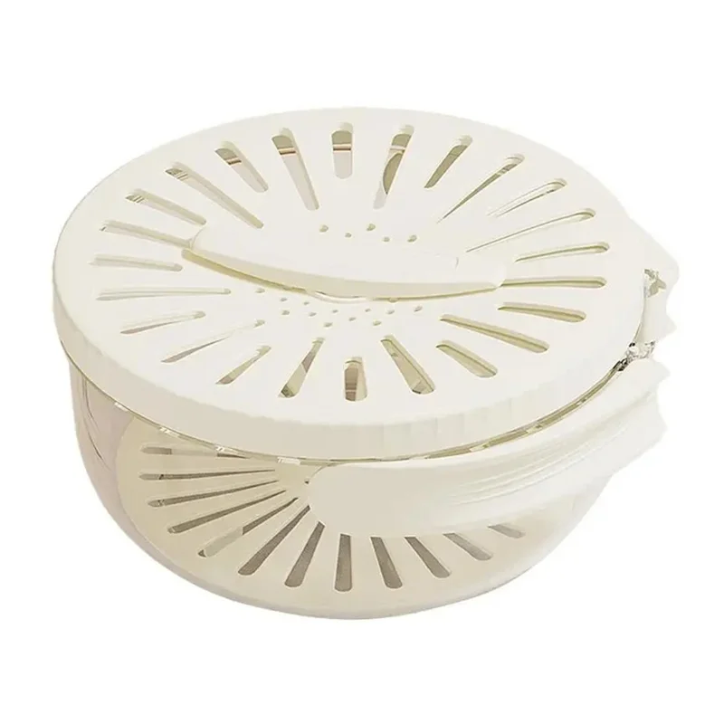 Fridge Fruit Storage Container Vegetables Drain Colander Organizer Bin (BPA-Free, No FDA) - White