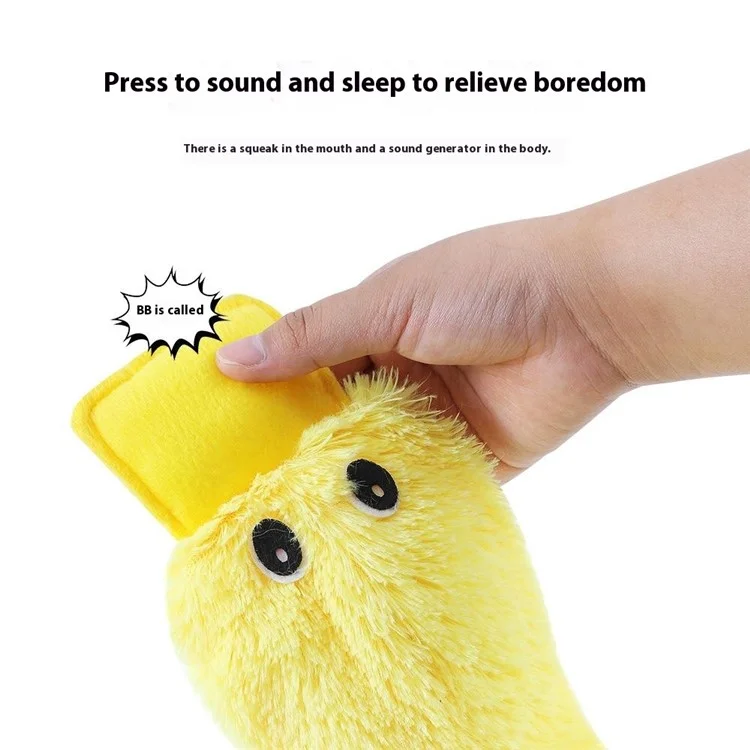 Dog Sound Toy Anti-Bite Plush Flat-Billed Duck Pet Dog Teething Interactive Toy - Yellow