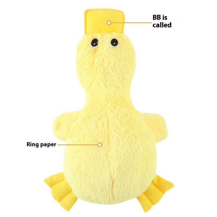Dog Sound Toy Anti-Bite Plush Flat-Billed Duck Pet Dog Teething Interactive Toy - Yellow
