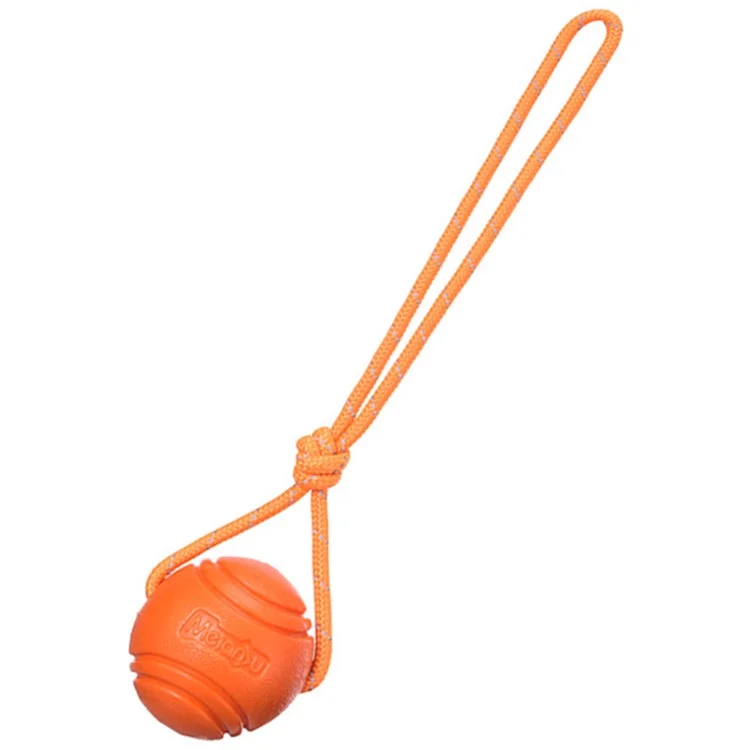 MEIANJU 6cm Pet Resistente al Morso TPR Touncing Cane Giochio Interrattione Interatto Con Rada di Nylon Rifrese - Arancia