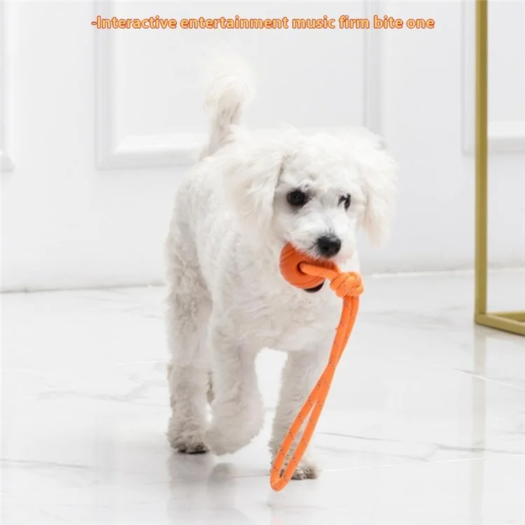 MEIANJU 6cm Pet Resistente al Morso TPR Touncing Cane Giochio Interrattione Interatto Con Rada di Nylon Rifrese - Arancia
