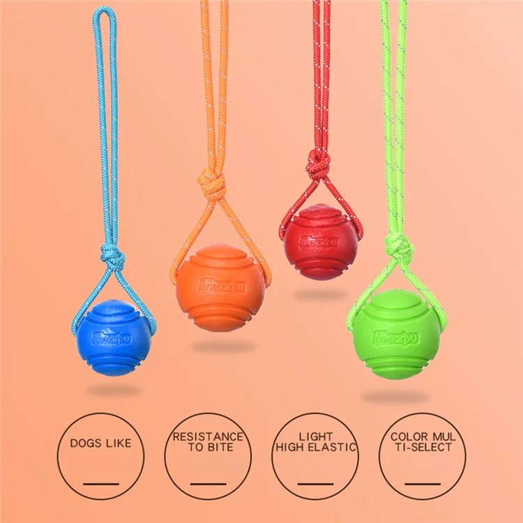 MEIANJU 6cm Pet Resistente al Morso TPR Touncing Cane Giochio Interrattione Interatto Con Rada di Nylon Rifrese - Arancia