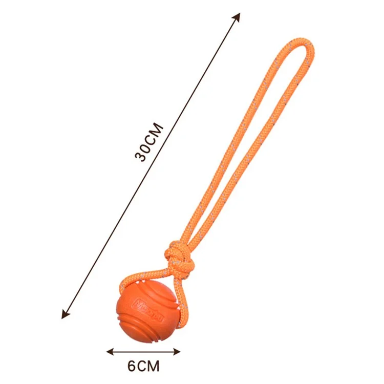 MEIANJU 6cm Pet Resistente al Morso TPR Touncing Cane Giochio Interrattione Interatto Con Rada di Nylon Rifrese - Arancia