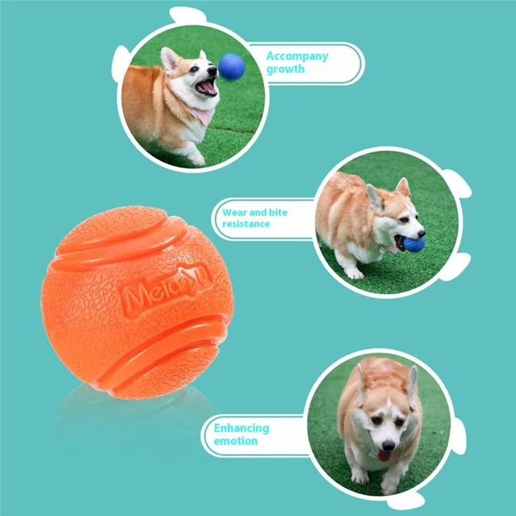 MEIANJU 7cm Pet Bite Resistant TPR Bouncing Ball Dog Interactive Training Toy - Orange
