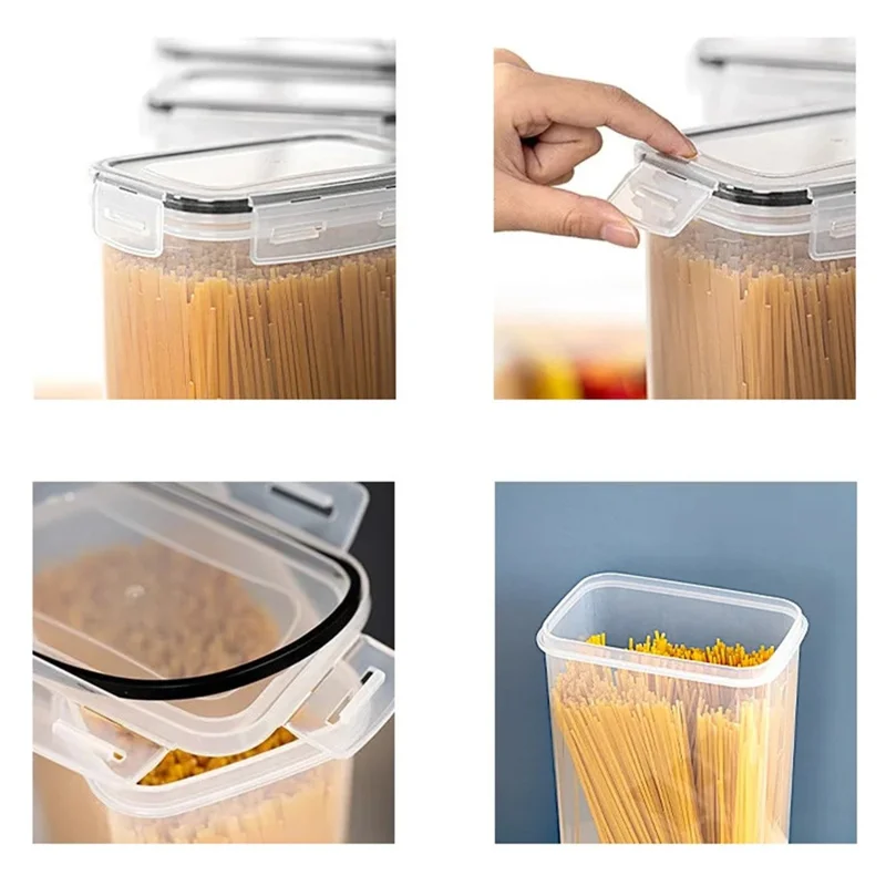 7Pcs / Set Kitchen Sealed Jar Grain Storage Box Refrigerated Odor-Free Transparent PP Fresh-Keeping Box (BPA Free, FDA Certified)