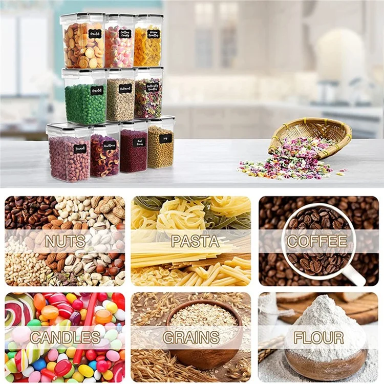 24Pcs / Set Kitchen Sealed Jar Grain Storage Box Refrigerated Odor-Free Transparent PP Fresh-Keeping Box (BPA Free, FDA Certified)