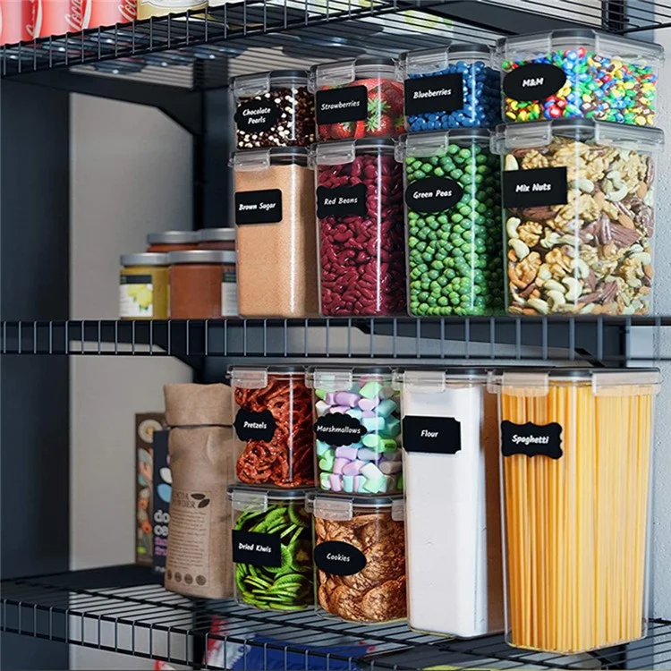 24Pcs / Set Kitchen Sealed Jar Grain Storage Box Refrigerated Odor-Free Transparent PP Fresh-Keeping Box (BPA Free, FDA Certified)