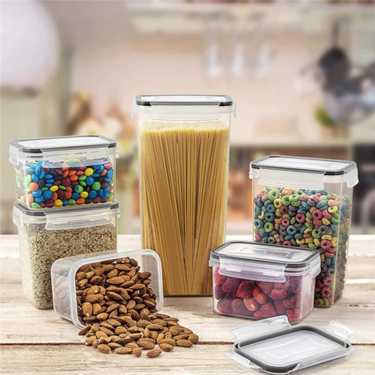 24Pcs / Set Kitchen Sealed Jar Grain Storage Box Refrigerated Odor-Free Transparent PP Fresh-Keeping Box (BPA Free, FDA Certified)