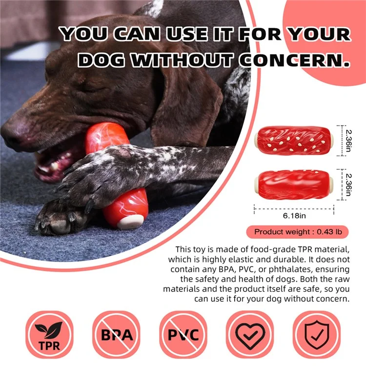 LSB-01 Rib Style Pet Chewing Squeaky Toy TPR Dog Teething Toy (BPA Free, CPC / FDA / RoHS Certified)