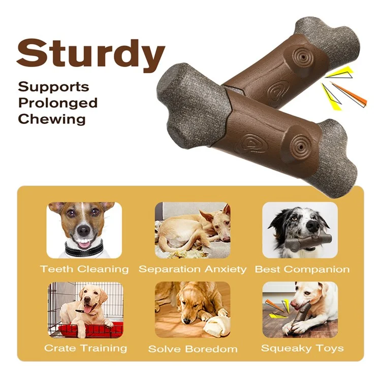 SZ-01 Dog Chewing Toy Wood Branch de Madera de Madera TPR TPR (sin Dentición Bpa, CPC / FDA / Rohs Certificado)