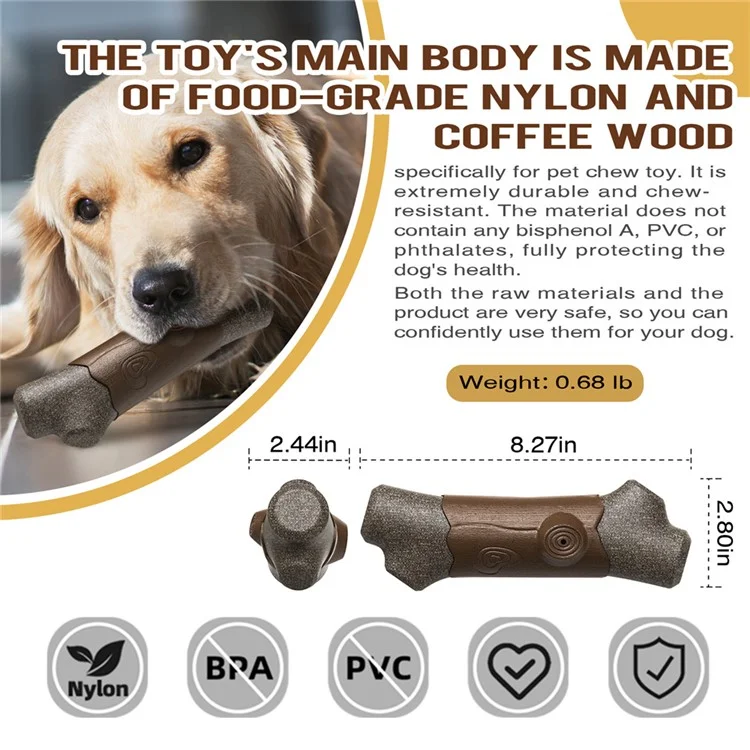SZ-01 Dog Chewing Toy Wood Branch de Madera de Madera TPR TPR (sin Dentición Bpa, CPC / FDA / Rohs Certificado)