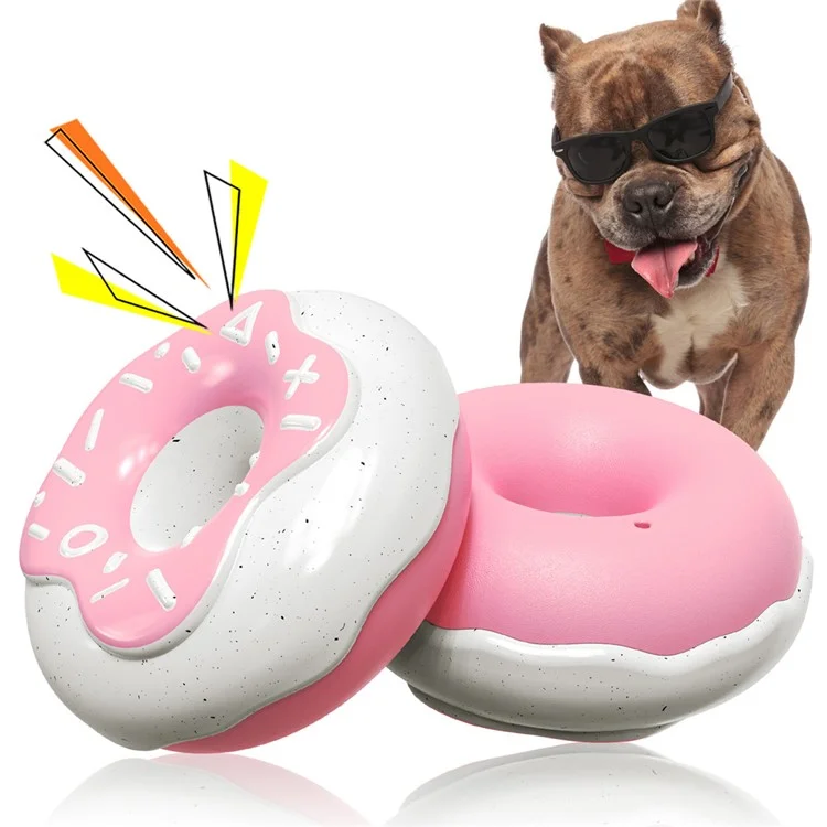 TTQ-1 Indestructibile Giocattolo Masticabile Resistente per Cani a Forma di Ciambella (Senza BPA, Certificato CPC / FDA / RoHS) - Rosa