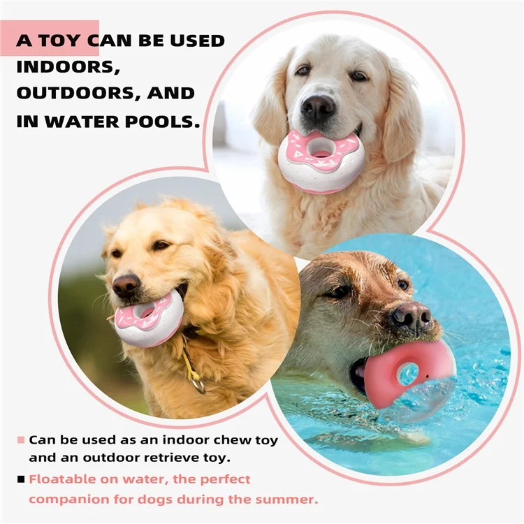 TTQ-1 Indestructibile Giocattolo Masticabile Resistente per Cani a Forma di Ciambella (Senza BPA, Certificato CPC / FDA / RoHS) - Rosa