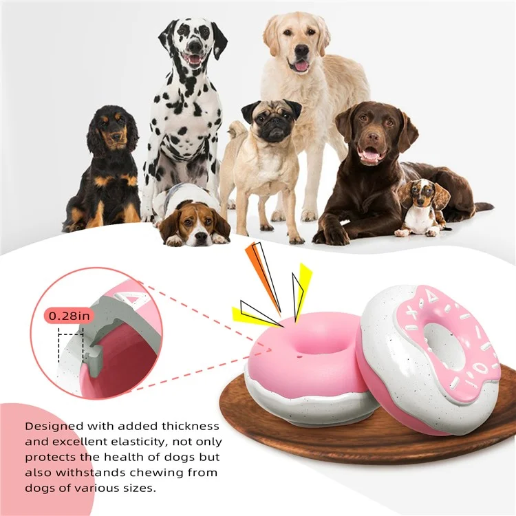 TTQ-1 Indestructibile Giocattolo Masticabile Resistente per Cani a Forma di Ciambella (Senza BPA, Certificato CPC / FDA / RoHS) - Rosa