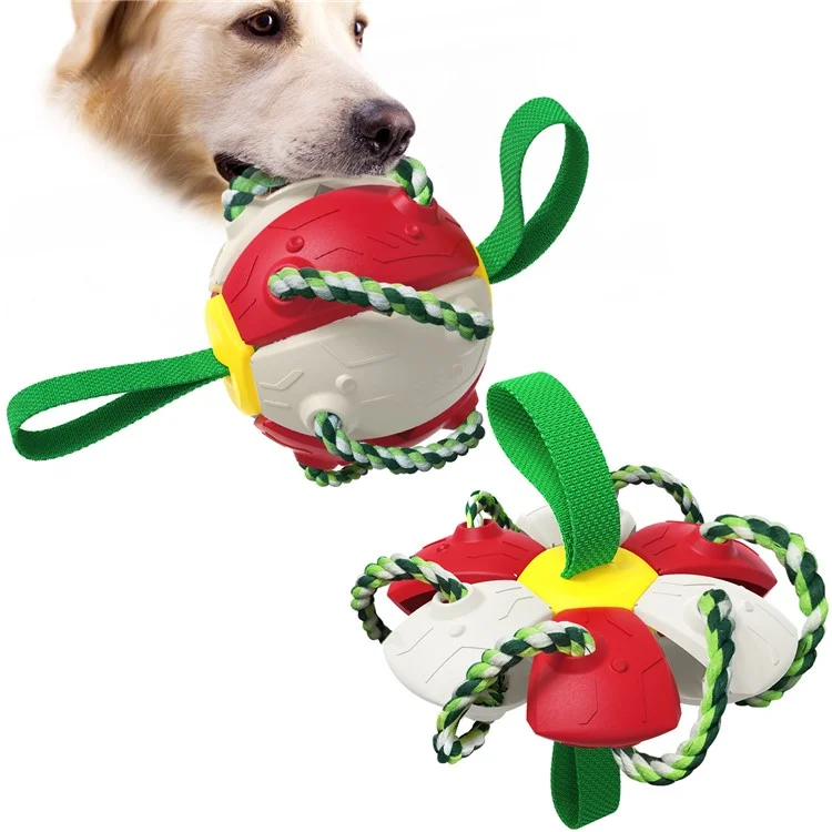 FPQ-01 Dot Scour Book Boy Pet Pet Bola de Disco Volos Interacional Com Corros (BPA Free, CPC / FDA / Certificado Rohs) - Vermelho+branco