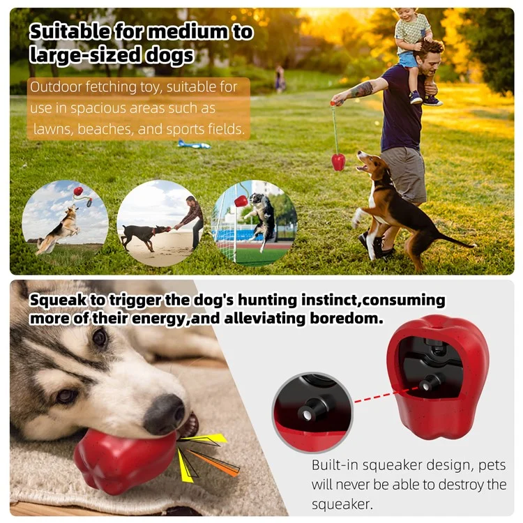 HWPG-01 Hundefetch-fang Wurfspielzeug Apple Fruit Pet TPR Toy (BPA Free, CPC / FDA / Rohs Zertifiziert) - Rot
