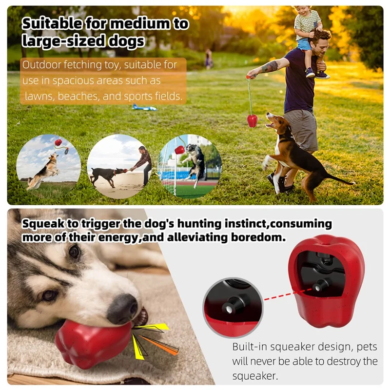 HWPG-01 Dog Fetch Catch Throw Toy Apple Fruit Pet TPR Toy (BPA Free, CPC / FDA / RoHS Certified) - Green