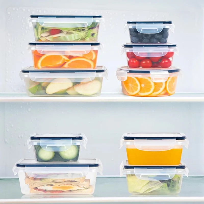 16pcs / Réglez Les Contenants de Rangement Alimentaire Hermétiques Armoires de Cuisine pp Pots Avec Couvercle (sans Bpa, FDA / LFGB / Certifié Fcm)
