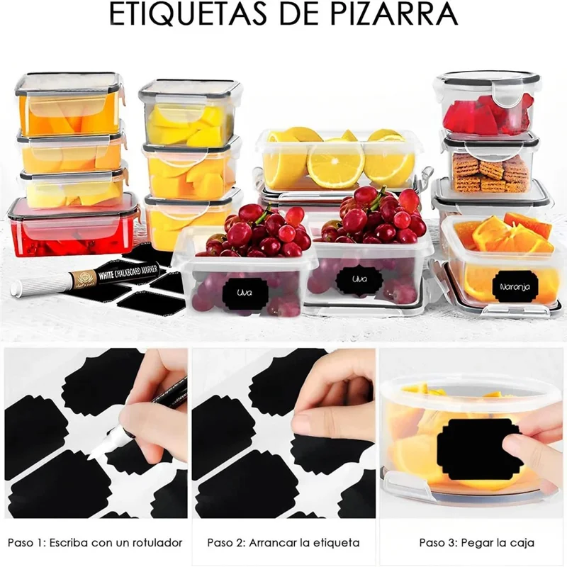 16pcs / Réglez Les Contenants de Rangement Alimentaire Hermétiques Armoires de Cuisine pp Pots Avec Couvercle (sans Bpa, FDA / LFGB / Certifié Fcm)