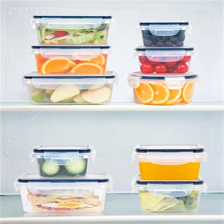 12 unidades / Conjunto de potes de armazenamento de alimentos herméticos de PP transparente com tampa para cozinha (livre de BPA, certificado pela FDA / LFGB / FCM)