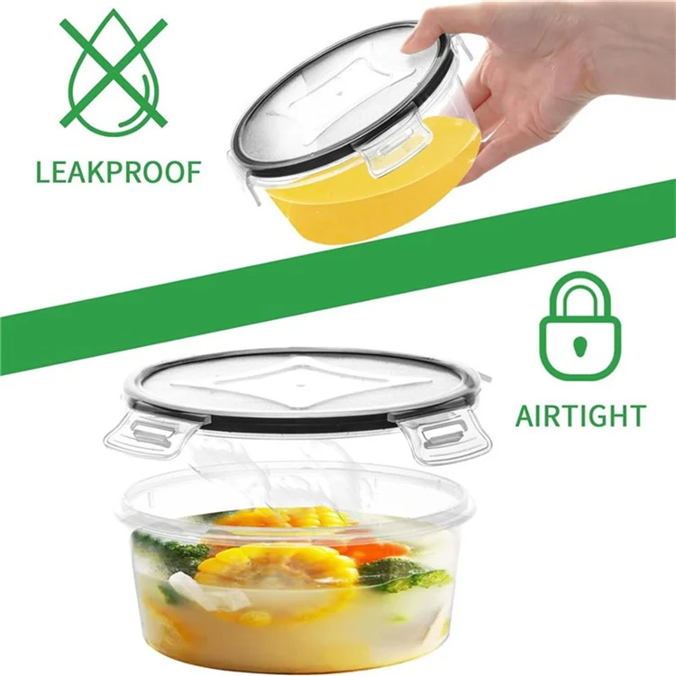 12 unidades / Conjunto de potes de armazenamento de alimentos herméticos de PP transparente com tampa para cozinha (livre de BPA, certificado pela FDA / LFGB / FCM)