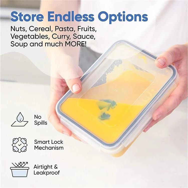 Conjunto de 24 Pcs de Recipientes de Armazenamento de Alimentos para Cozinha com Tampa Hermética (Certificado BPA-Free, FDA / LFGB / FCM)