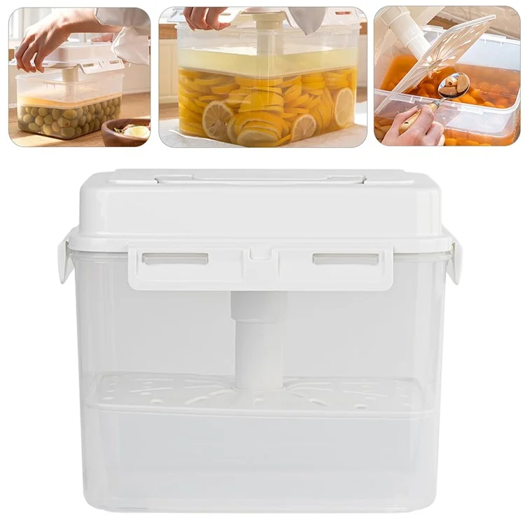 5L Pickle Kimchi Containers Press Plate Leakproof Airtight PP Storage Container with Handle