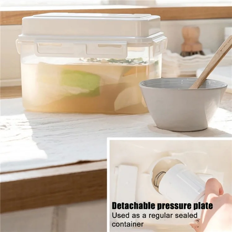5L Pickle Kimchi Containers Press Plate Leakproof Airtight PP Storage Container with Handle