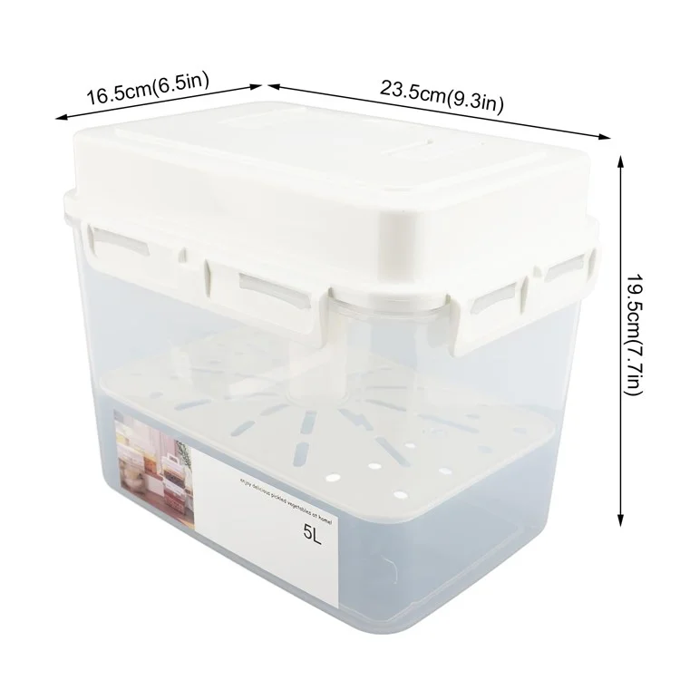 5L Pickle Kimchi Containers Press Plate Leakproof Airtight PP Storage Container with Handle