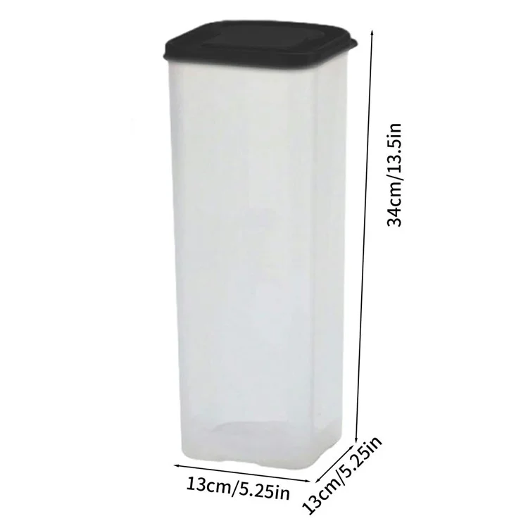 Recipiente de almacenamiento hermético para pan con tapa, de plástico transparente, caja de pan para cocina (sin BPA, sin FDA) - Negro