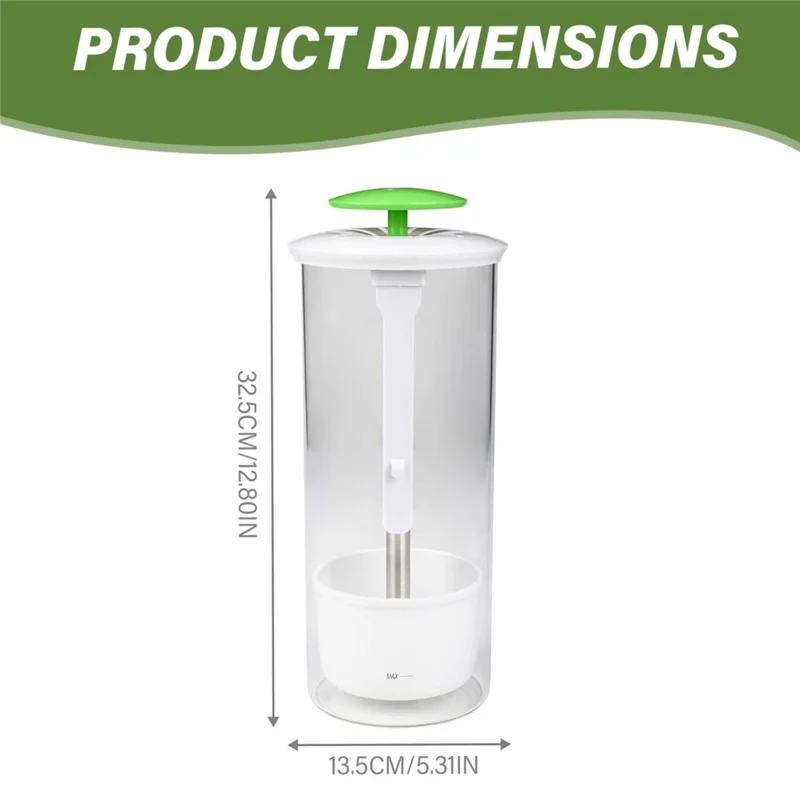 Herb Fresh-Keeping Box Vegetable Herb Coriander ABS+Stainless Steel Storage Box - Green