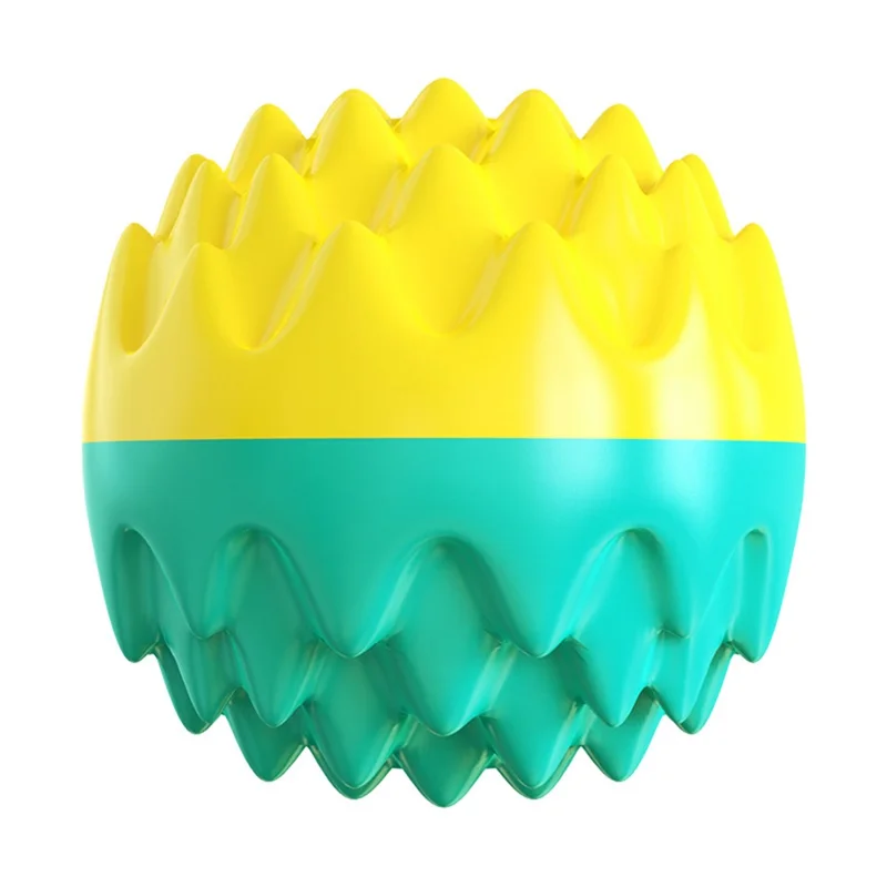Jouet couinant à mâcher pour chien, balle de dentition pour nettoyage dentaire, balle interactive flottante pour chiot - Bleu lac
