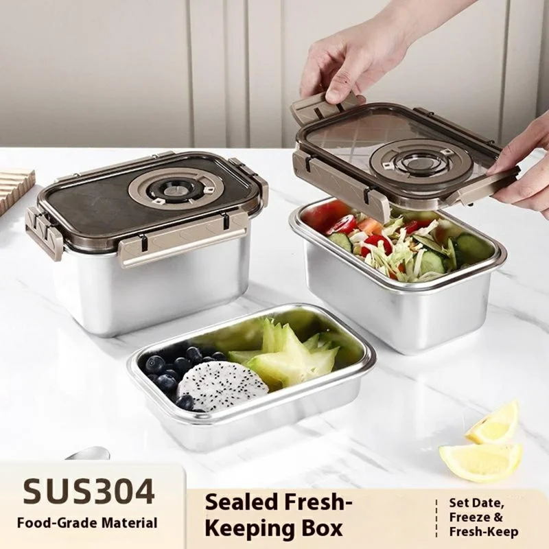 Stainless Steel Food Storage Container 680ML Leak-Proof Salad Container with Lid (No FDA)