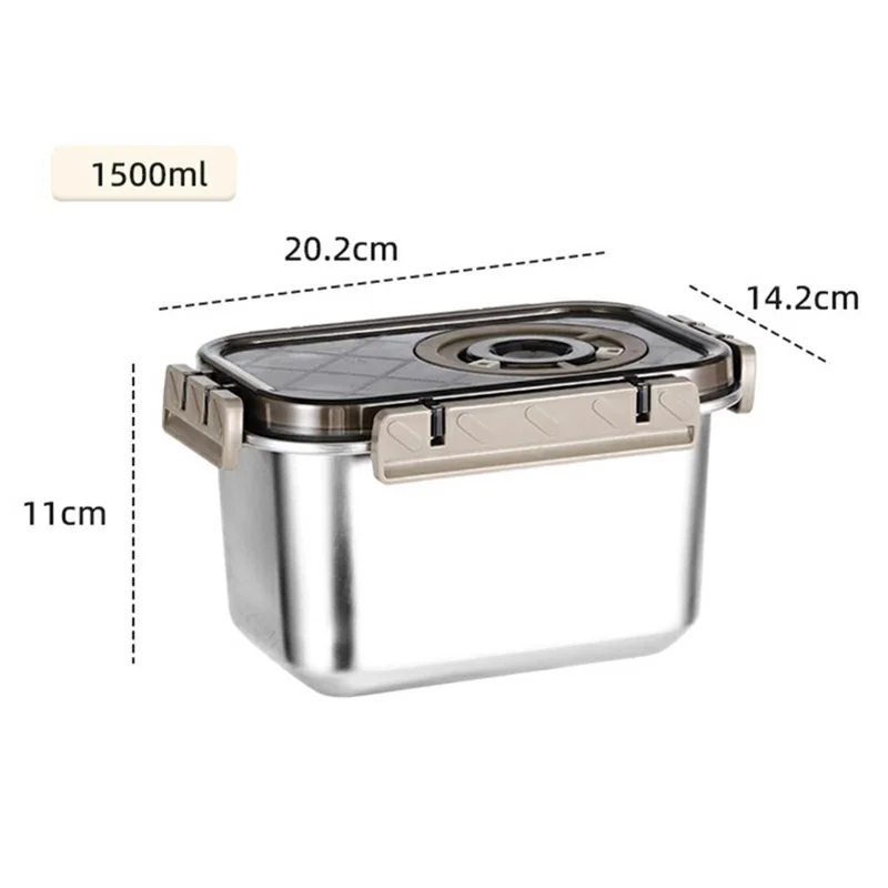 Stainless Steel Food Storage Container 1500ML Leak-Proof Salad Container with Lid (No FDA)