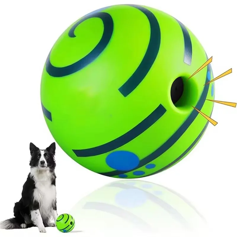 8,8 cm interaktiver Hunde-Ball-Spielzeug ohne Batterie, kichernder Sound, Haustier-Spielzeug für Indoor- und Outdoor-Spiel