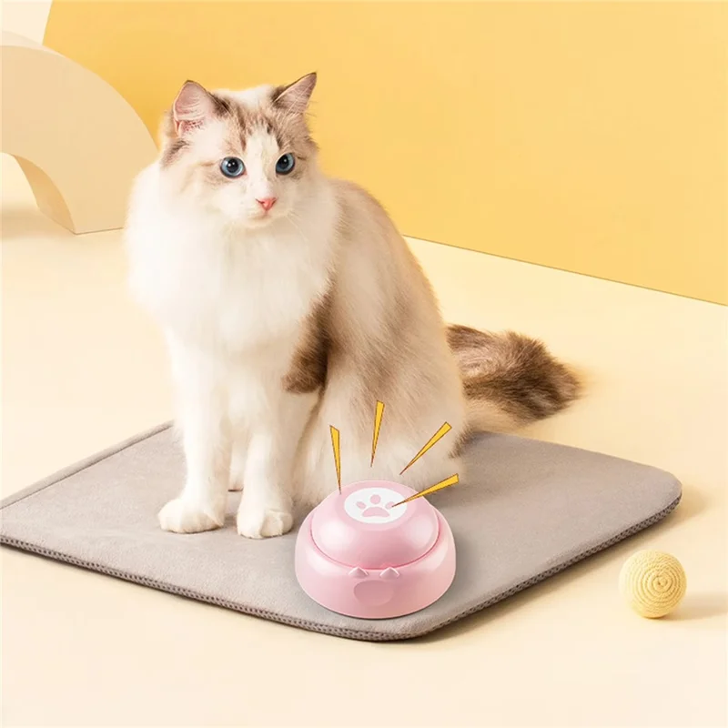 Pet Communication Sound Button Recordable Voice Trainer Gift for Interactive Training - Pink
