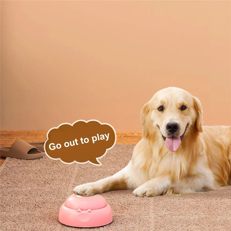 Pet Communication Sound Button Recordable Voice Trainer Gift for Interactive Training - Pink