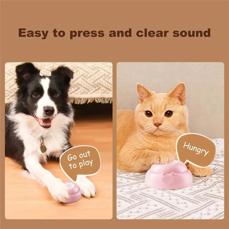 Pet Communication Sound Button Recordable Voice Trainer Gift for Interactive Training - Pink