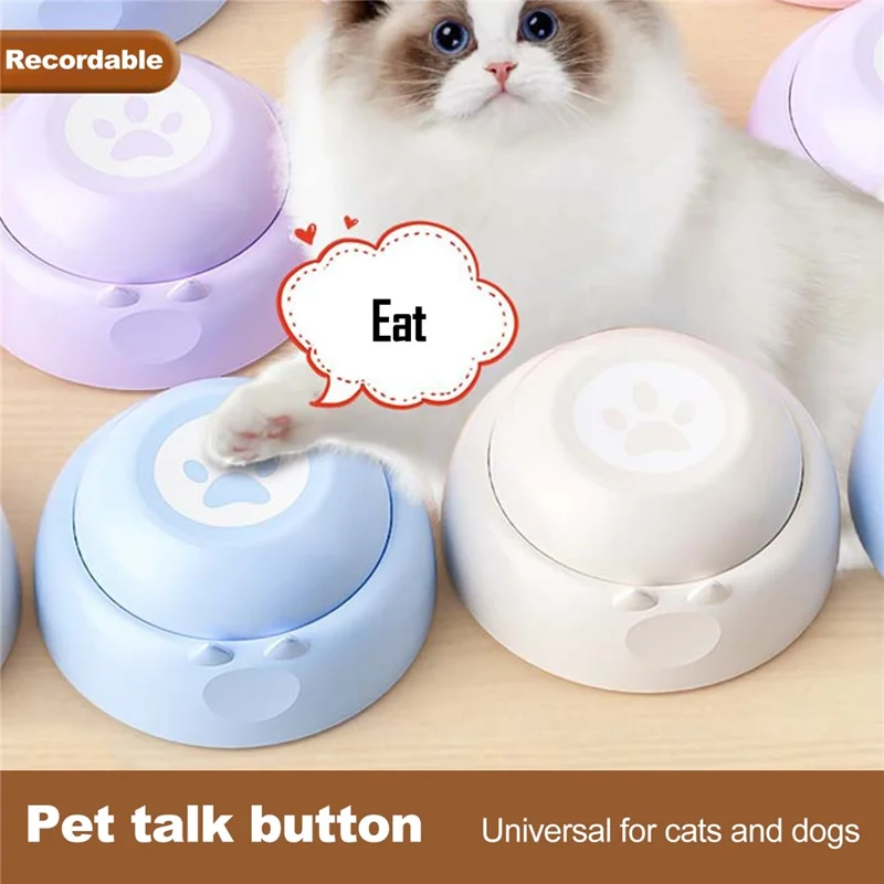 Pet Communication Sound Button Recordable Voice Trainer Gift for Interactive Training - Pink