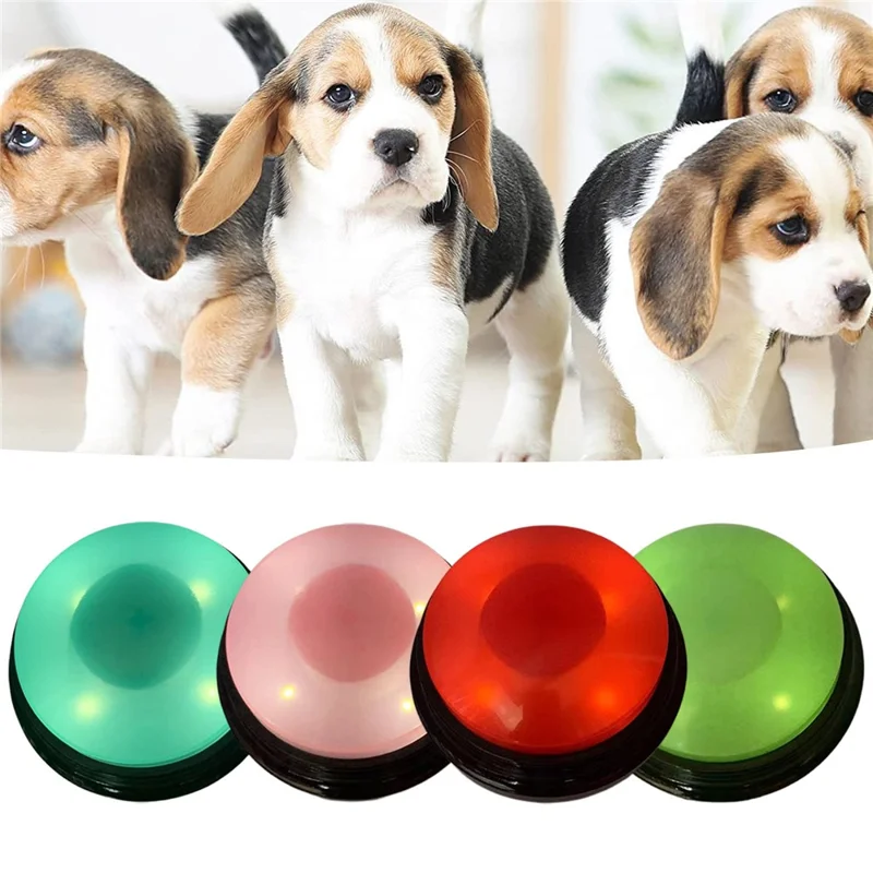 Glowing Pet Communication Button Dog Training Talking Toy Clear Recording Sound Maker Gift - Green