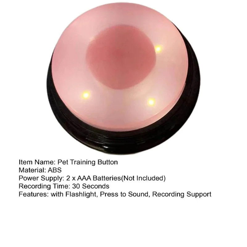 Glowing Pet Communication Button Dog Training Talking Toy Clear Recording Sound Maker Gift - Green